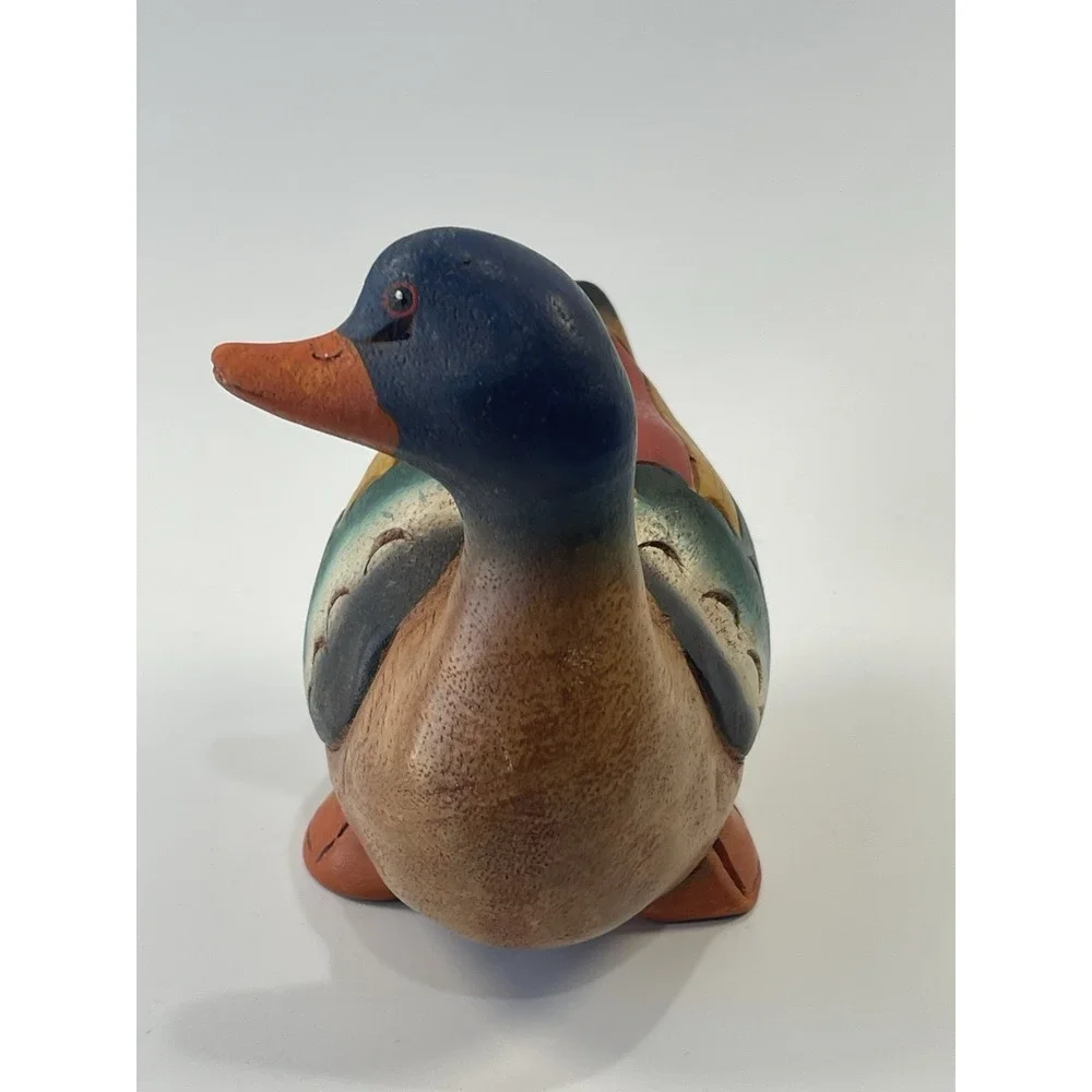 Hand Painted Carved Wooden‎ Wood Duck Decor 4.5